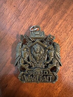World of Warcraft‎ Metal Crest Antique Brass Pendant